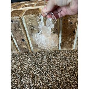 Ballerina clear plastic ornament 6"